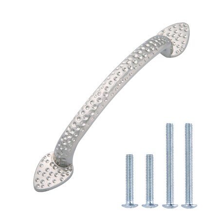 South Main Hardware Triangle Foot Cabinet Handle, 5.5"Length (3.75" Hole Center), Satin Nickel, 10PK SH163-SN-10